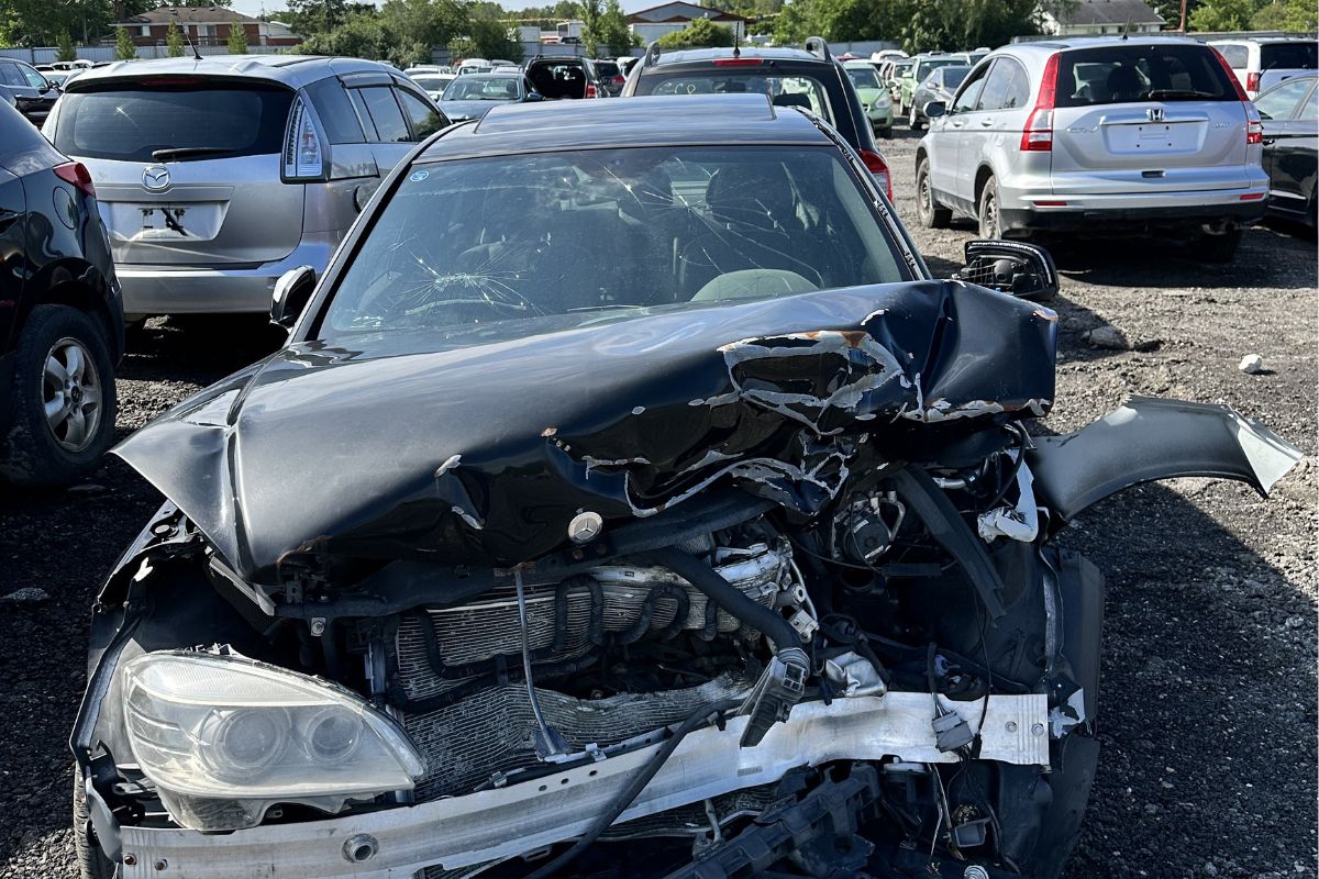 A totaled car A totaled car