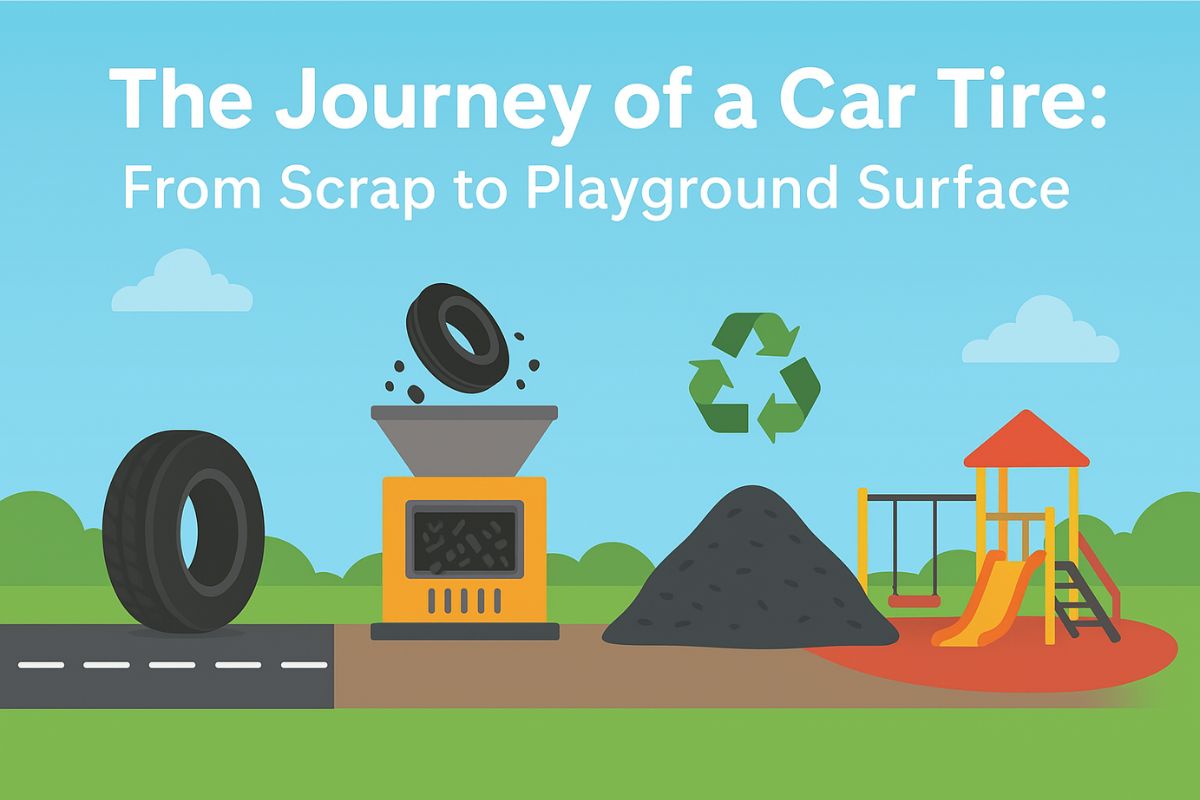 The Journey of a Car Tire From Scrap to Playground Surface